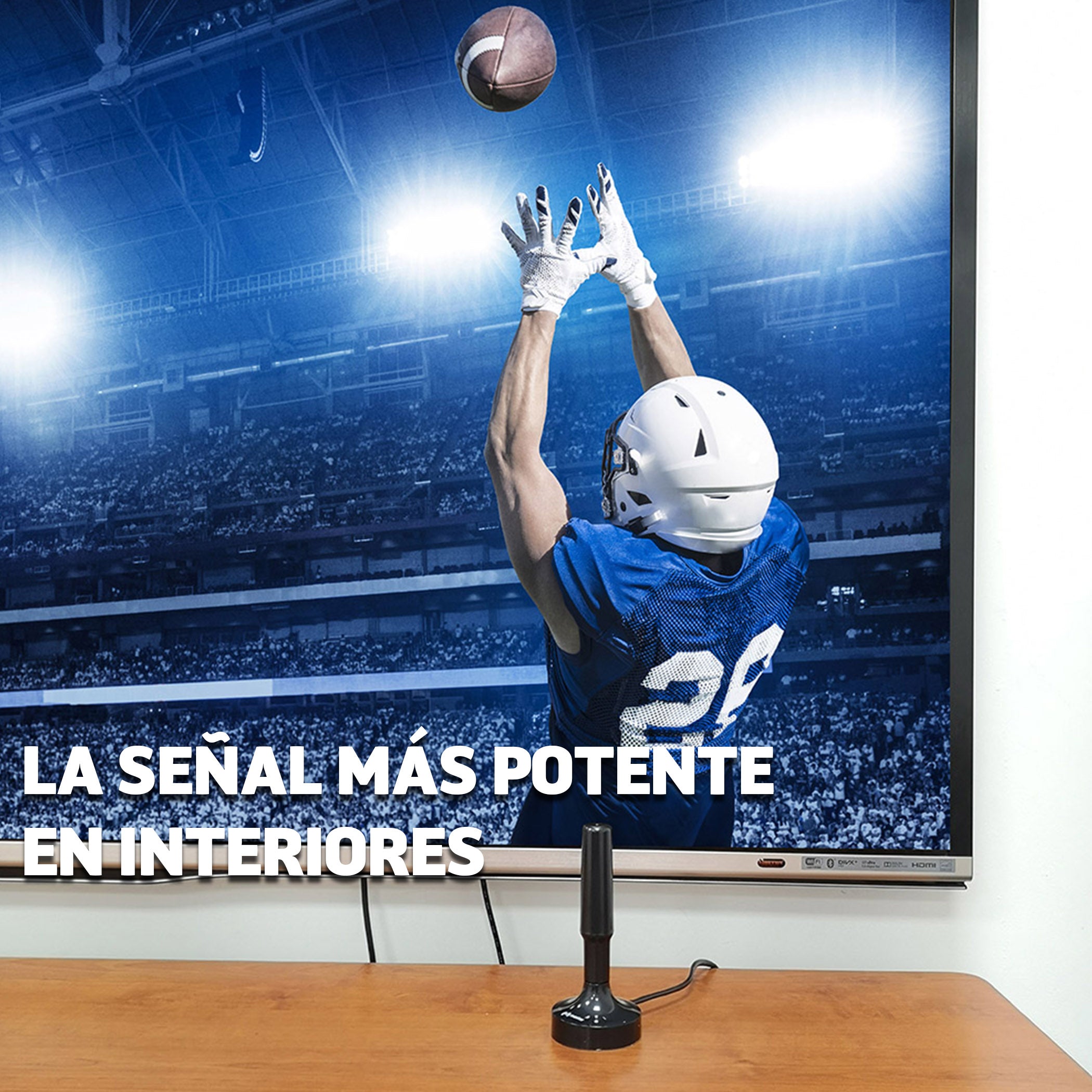 Antena HD Omnidireccional para TV Digital | Uso Interior/Exterior, Base Imantada | TVANT-STICK