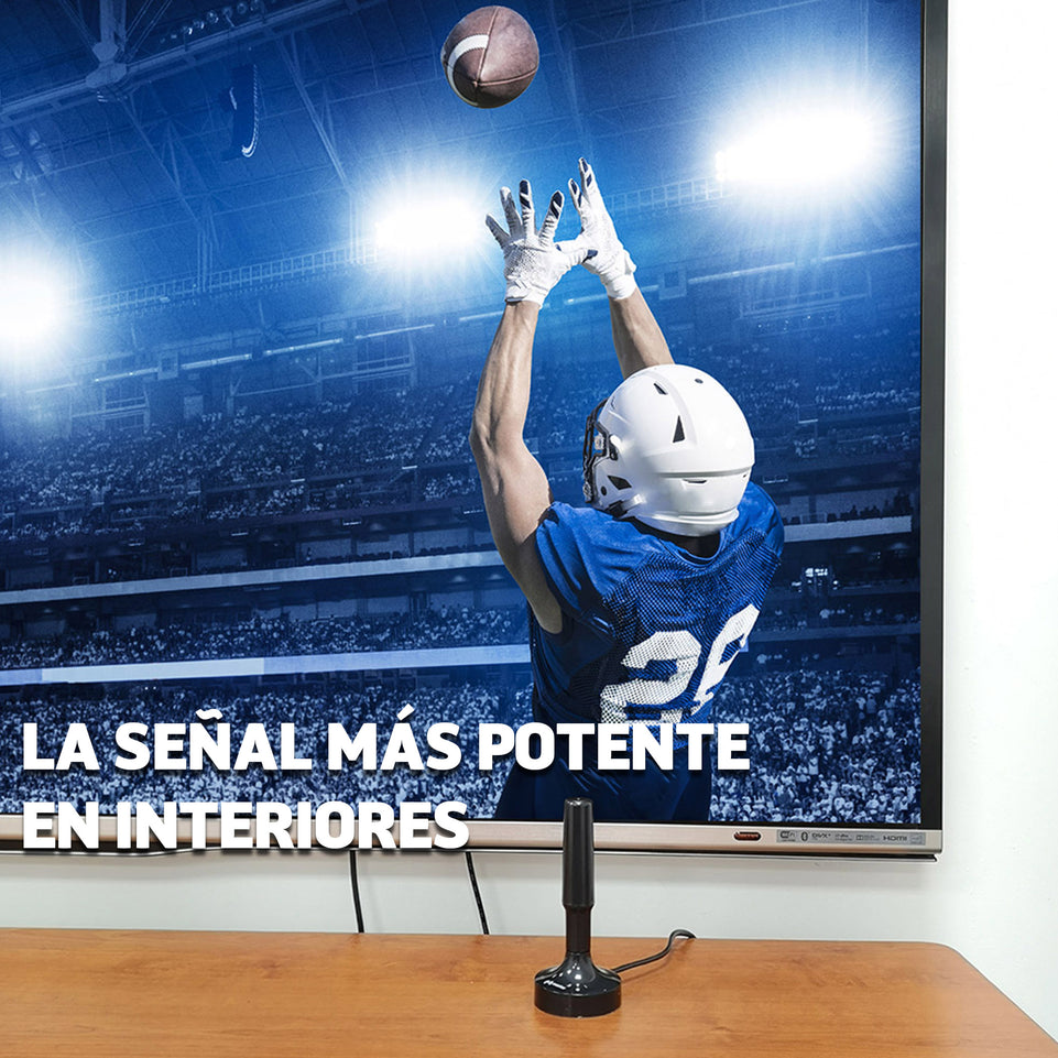 Antena HD Omnidireccional para TV Digital | Uso Interior/Exterior, Base Imantada | TVANT-STICK