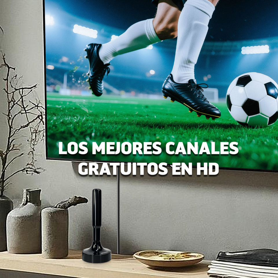 Antena HD Omnidireccional para TV Digital | Uso Interior/Exterior, Base Imantada | TVANT-STICK