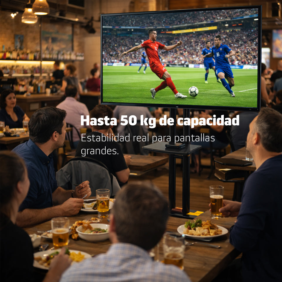 Soporte Móvil de Piso para Pantallas con Repisa