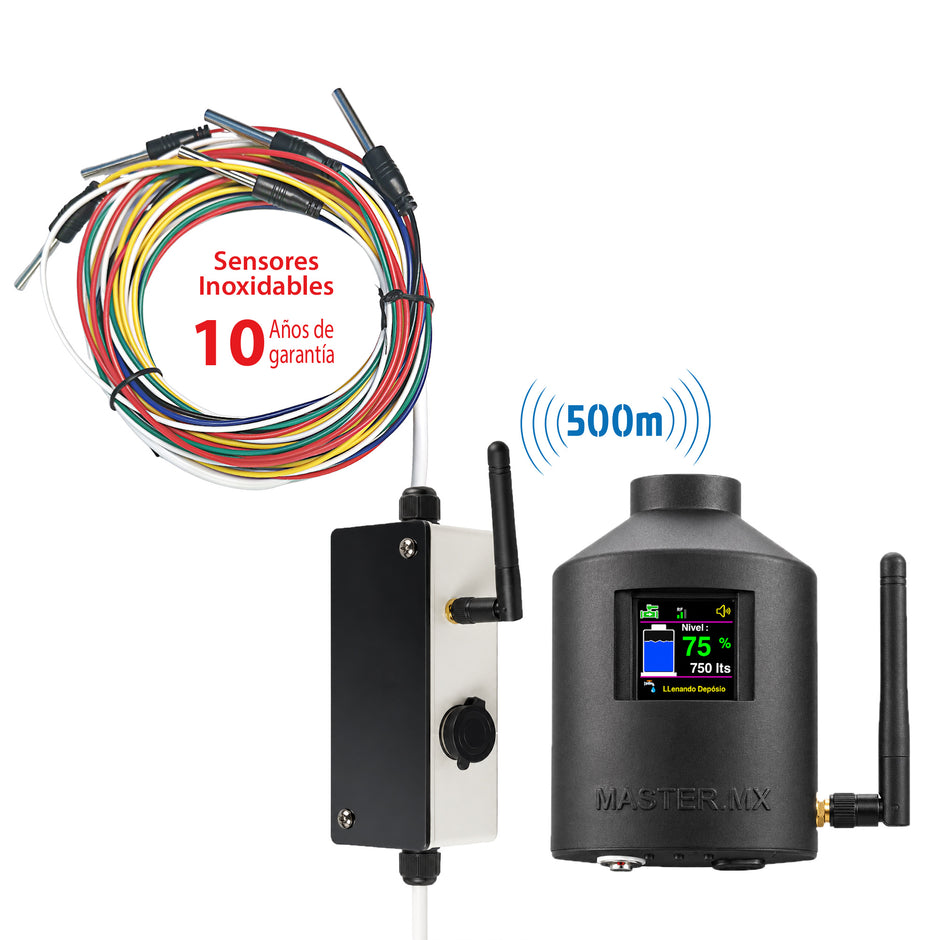Medidor y sensor inteligente de nivel de agua para tinacos, cisternas y depósitos de agua, WiFi con App, Alertas de Desabasto, Desborde y Llegada de Agua | CONNECT-WATERPRO