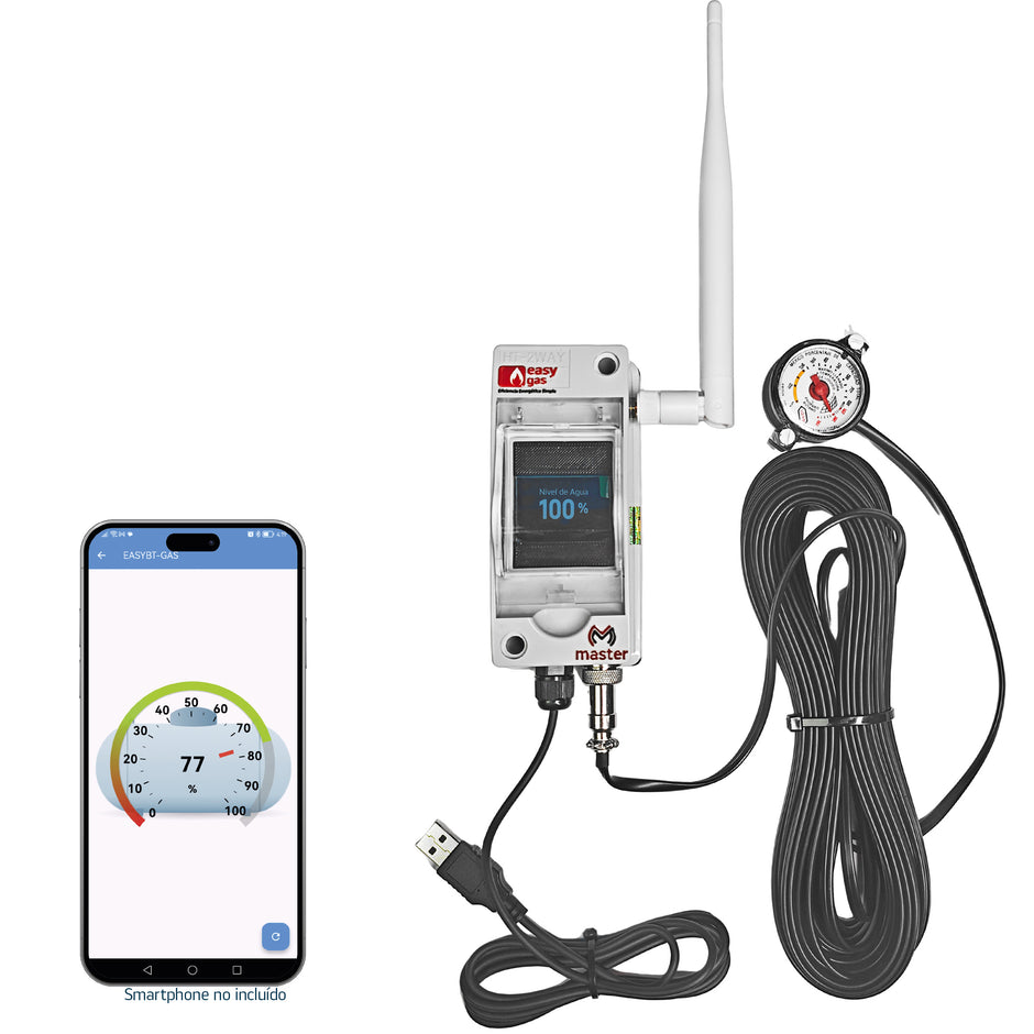 Sensor Medidor Digital de Gas para Tanque Estacionario Pantalla Integrada y con Alarma | EASY-GAS