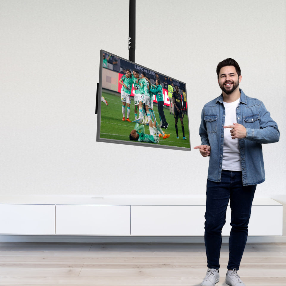 Soporte de Techo para TV y Pantallas 42”–80” | VESA 100x100–420x600, Altura Ajustable | HO-ROOF42-80