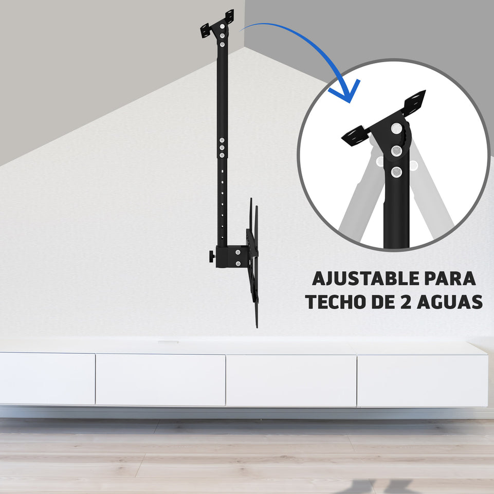 Soporte de Techo para TV y Pantallas 42”–80” | VESA 100x100–420x600, Altura Ajustable | HO-ROOF42-80