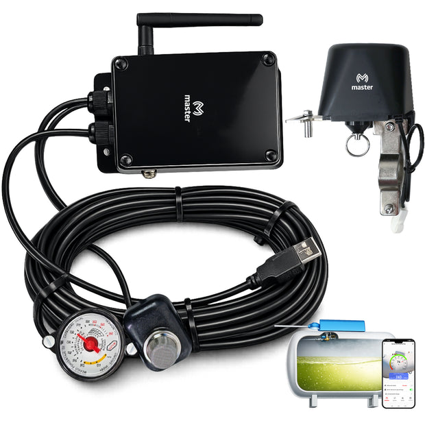 Sensor / Medidor Inteligente de Gas para Tanque Estacionario WiFi IP67 con Válvula Electrónica | IOT-GASSENSORV