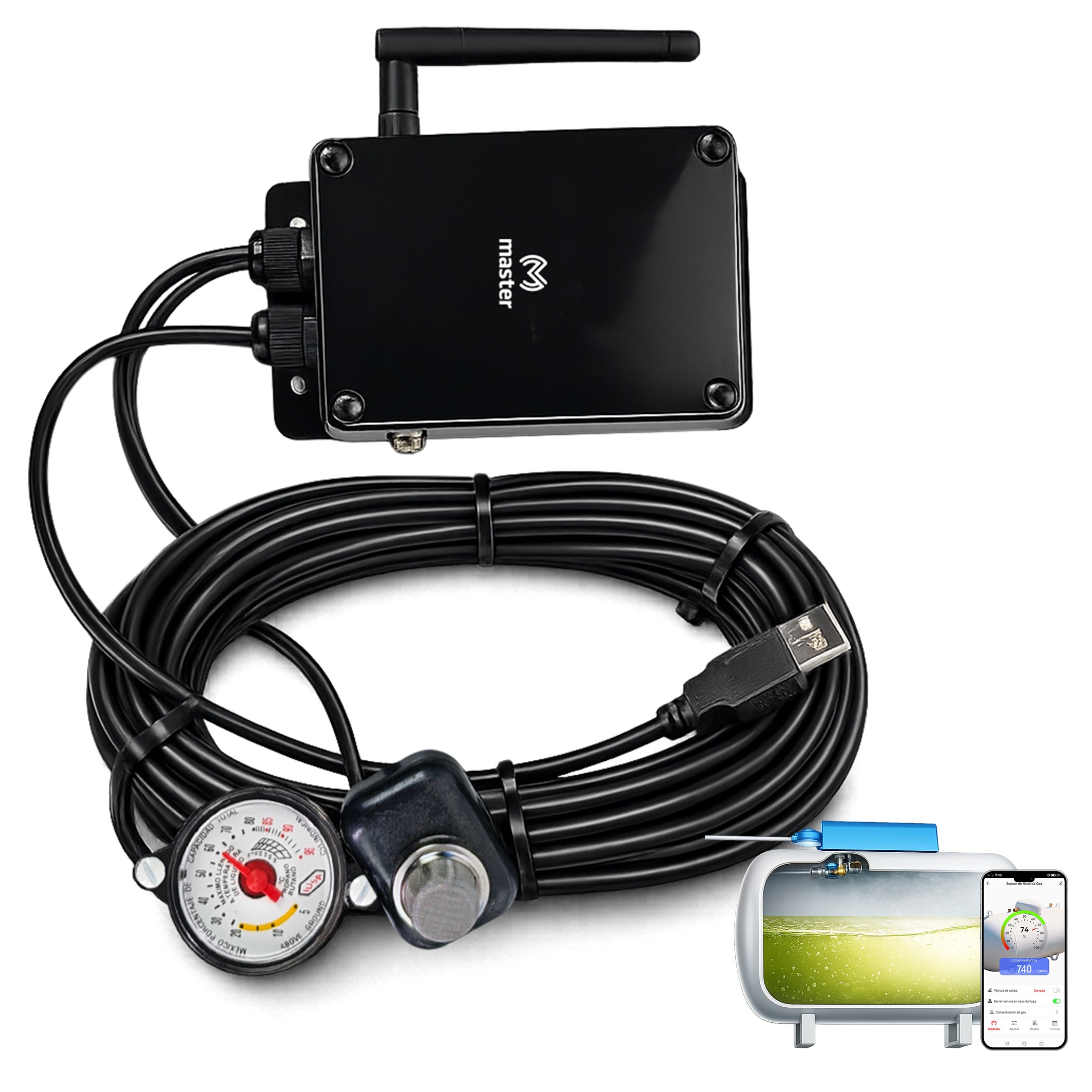 Dispositivo Inteligente con Sensor para Medir Nivel de Gas. Compatible con Alexa IOT | IOT-GASSENSOR