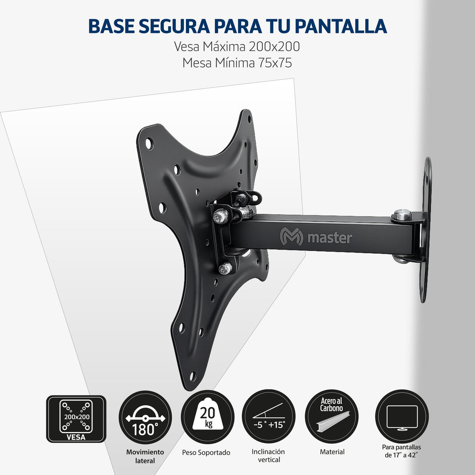 Soporte de brazo para pantallas de 17
