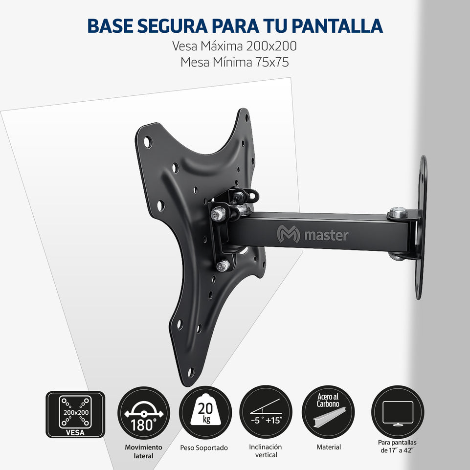 Soporte de brazo para pantallas de 17" a 42" | IRON-XS