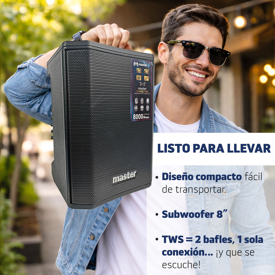 Combo musical soporte de luces para eventos + kit 2 reproductores de audio M1 de 2000W