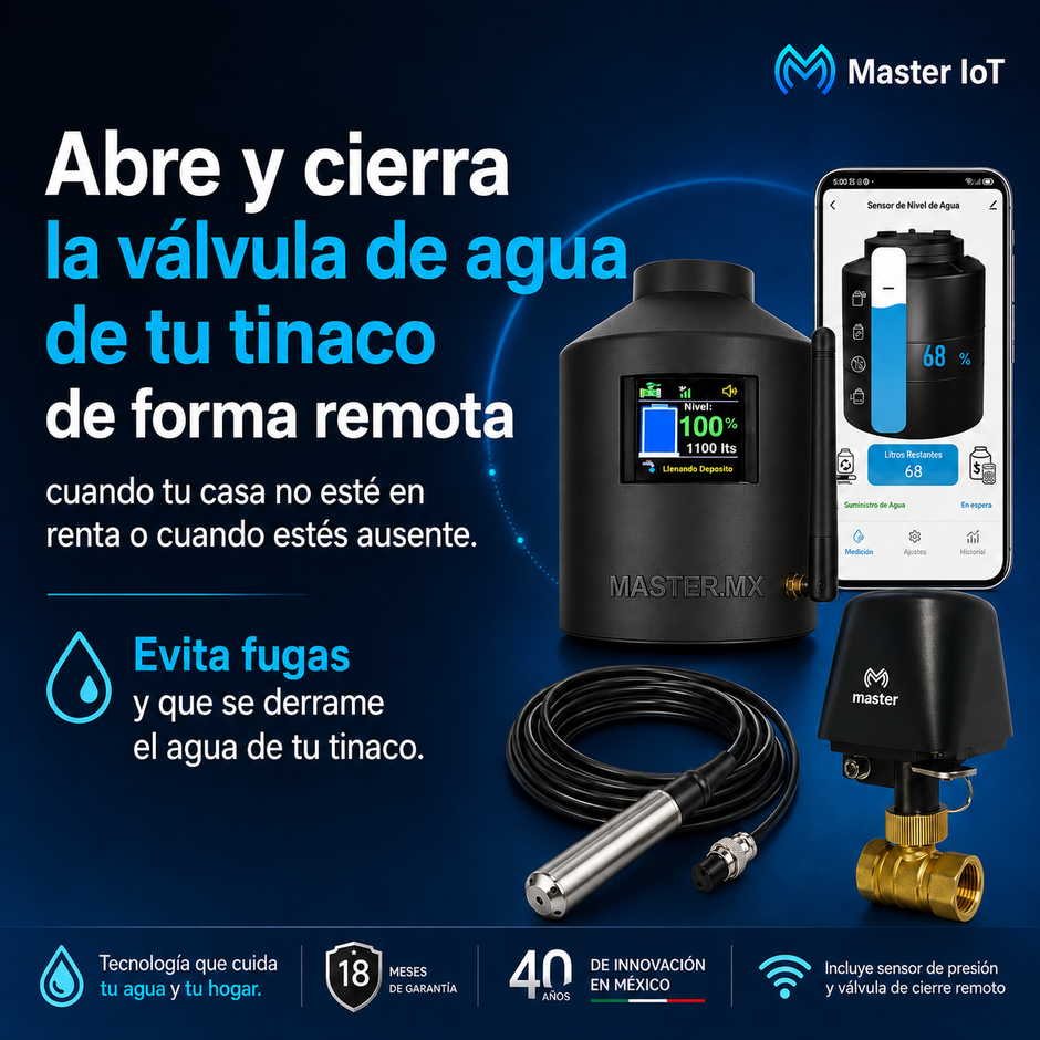 Medidor Agua Tinaco Cisterna Abre Cierra Válvula | Remote-water