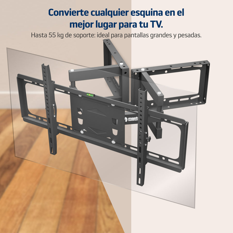 Soporte para TV de Esquina STEEL-CORNER 32” a 72” | Doble Brazo Abatible