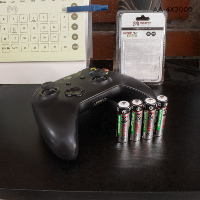 Paquete de 4 baterías AA recargables | AA-4X3000