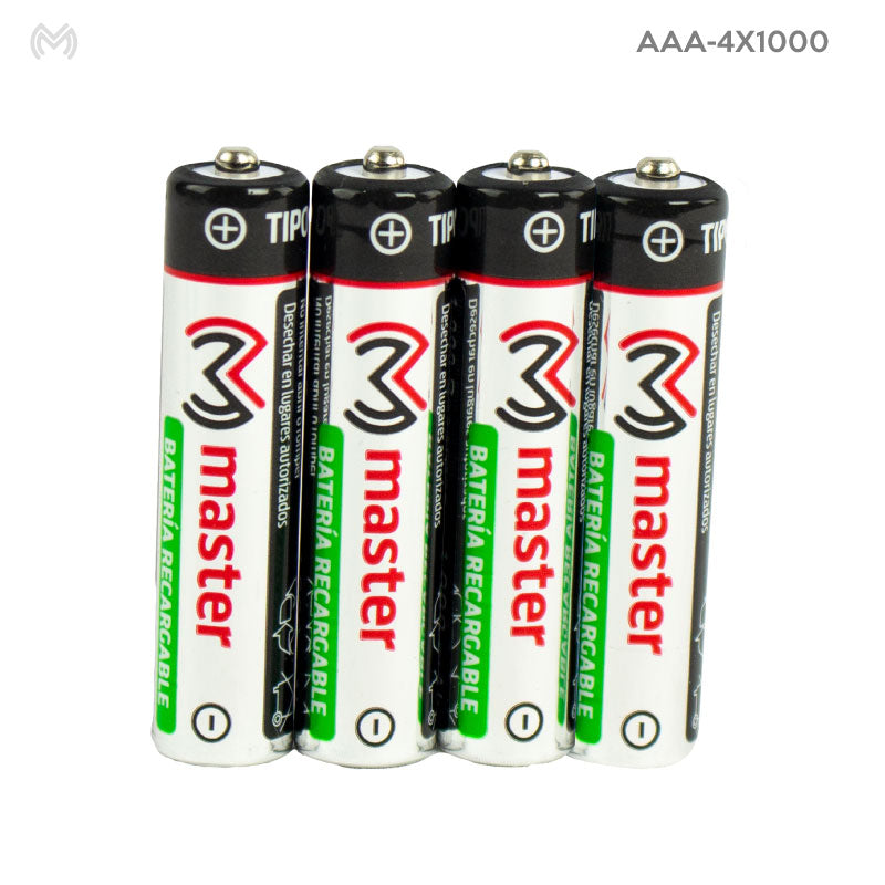 Paquete de 4 baterías recargables AAA, 1000 mA | AAA-4X1000