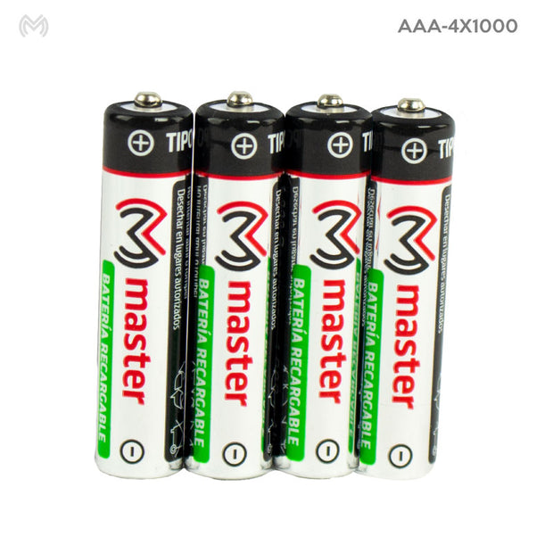 Baterías Recargables AAA 1000mAh NiMH – Pack con 4 Piezas