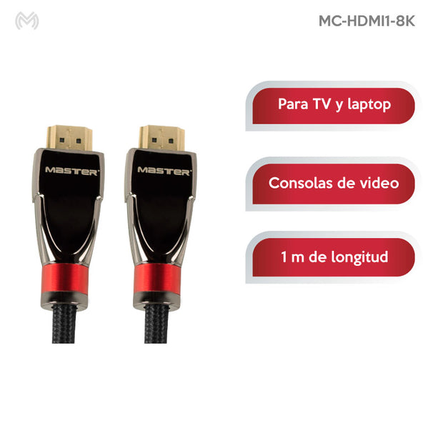 Cable para ultra alta definición 8K, 1m | MC-HDMI1-8K