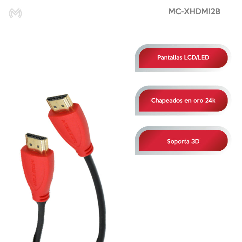 Cable HDMI macho a macho, v. 1.4, 2 m | MC-XHDMI2B