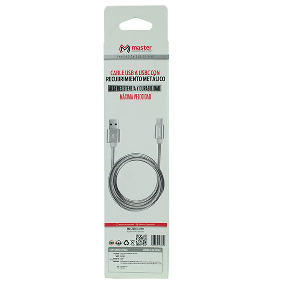 Cable USB a tipo C con recubrimiento metálico | MC-IRONC