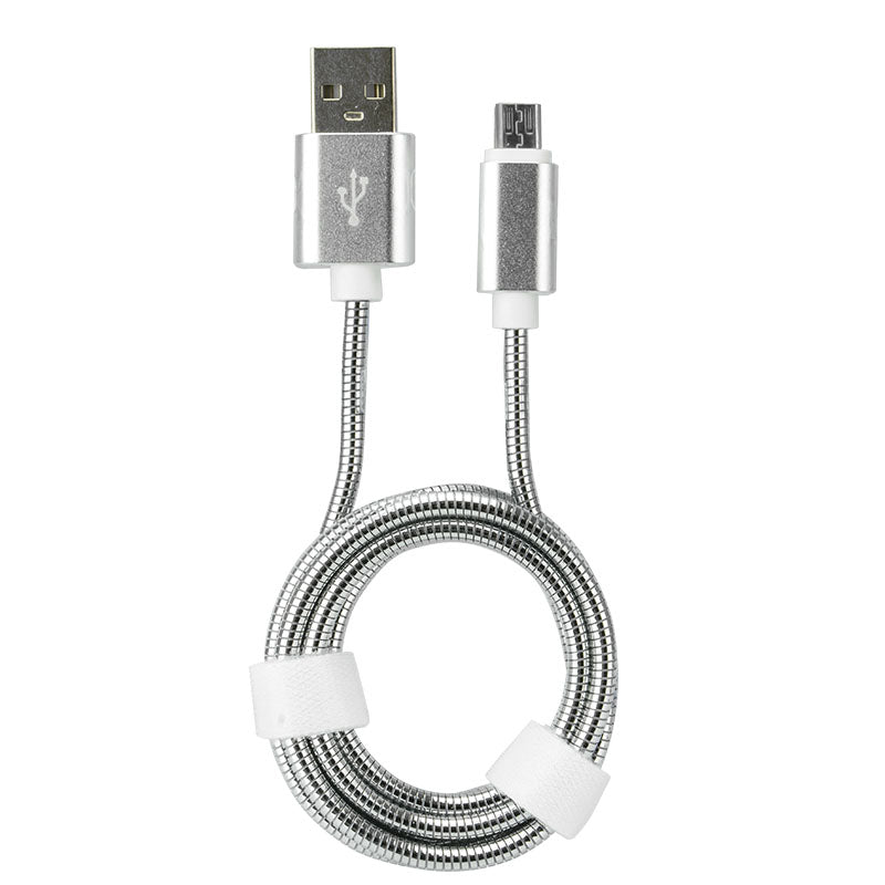 Cable USB a MicroUSB 1 Metro | Carga y Transferencia de Datos V8 – Recubrimiento Metálico | MC-IRONMICRO