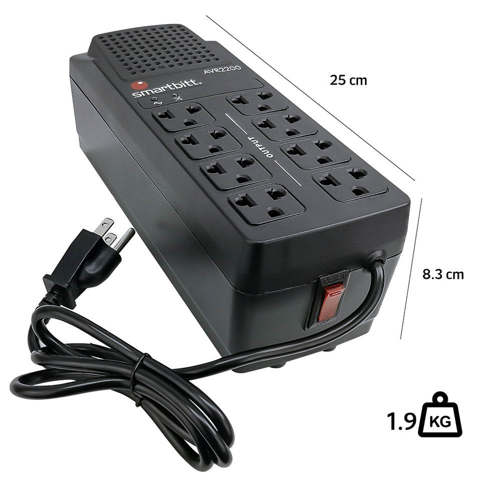 Regulador electrónico automático de voltaje | MP-REG2200X8