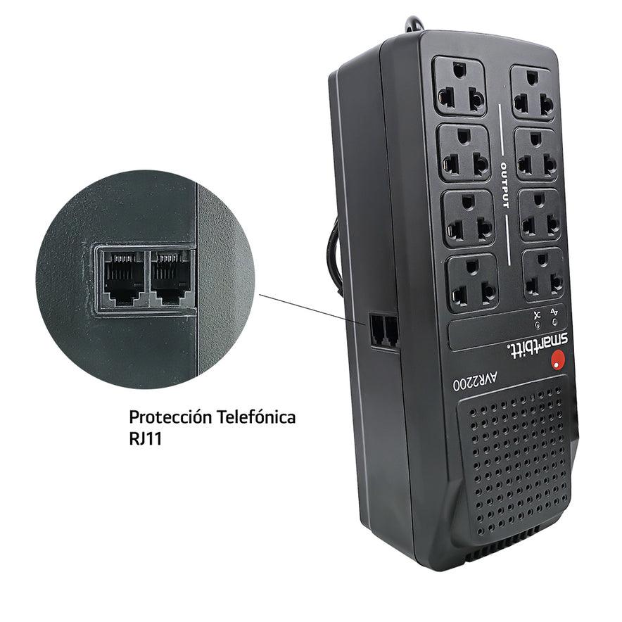 Regulador electrónico automático de voltaje | MP-REG2200X8