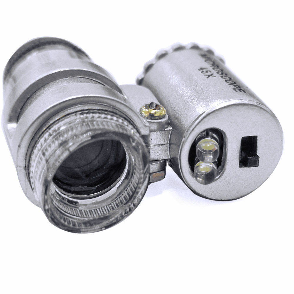 Mini microscopio de bolsillo con 45x y luz led | WE-MG1008MICROS